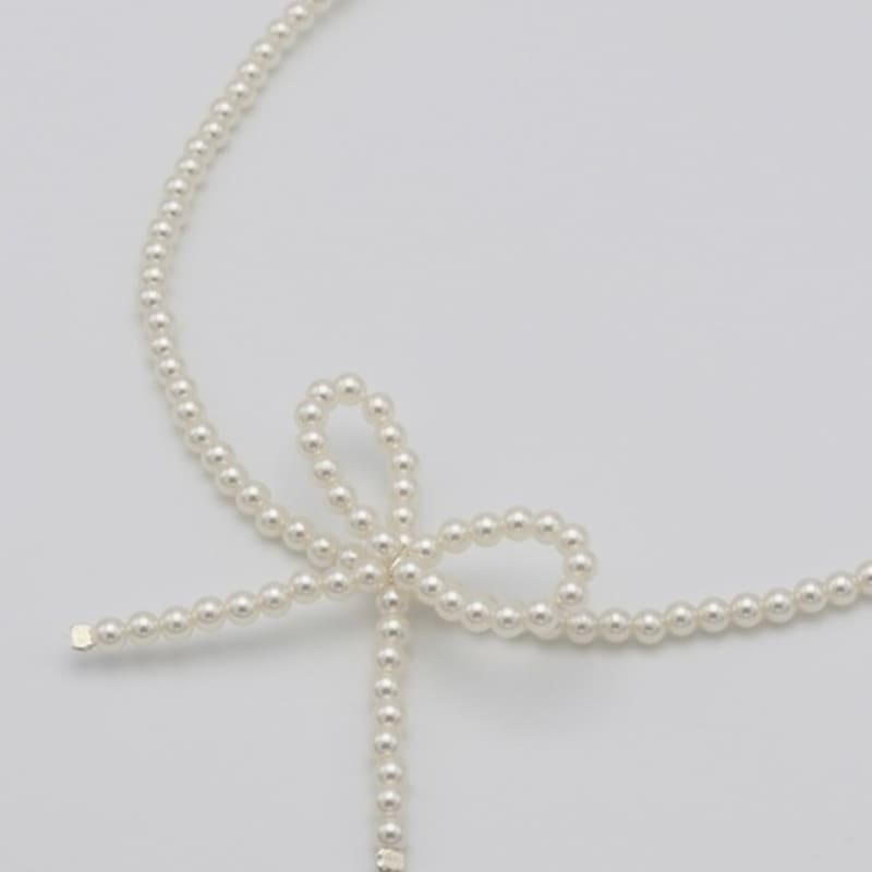 BEFORE MOONRISE [Silver 925] Ribbon Pearl Necklace SN217