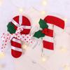 3Pcs Cartoon Christmas Hanging Pendant Mini Cane Hanging Pendants Fabric Small Doll Pendant  Desk