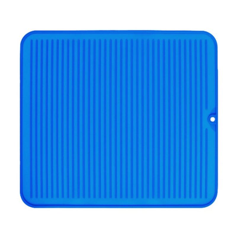 

Прямая силиконовая изоляционная прокладка для кухонного слива Ins Western Dish Pad Sink Water Filter Pad Square Dining Table Mat синий