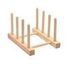 Ventilated Wooden Kitchen Storage System Space Saving Multi Level Dish Organiser Cups Plates Utensils Drying Rack