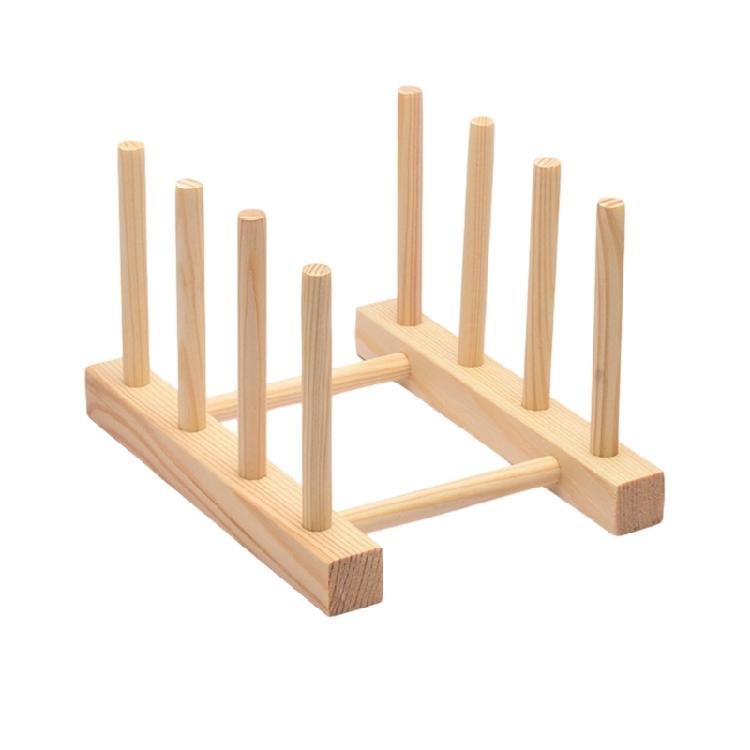 Ventilated Wooden Kitchen Storage System Space Saving Multi Level Dish Organiser Cups Plates Utensils Drying Rack