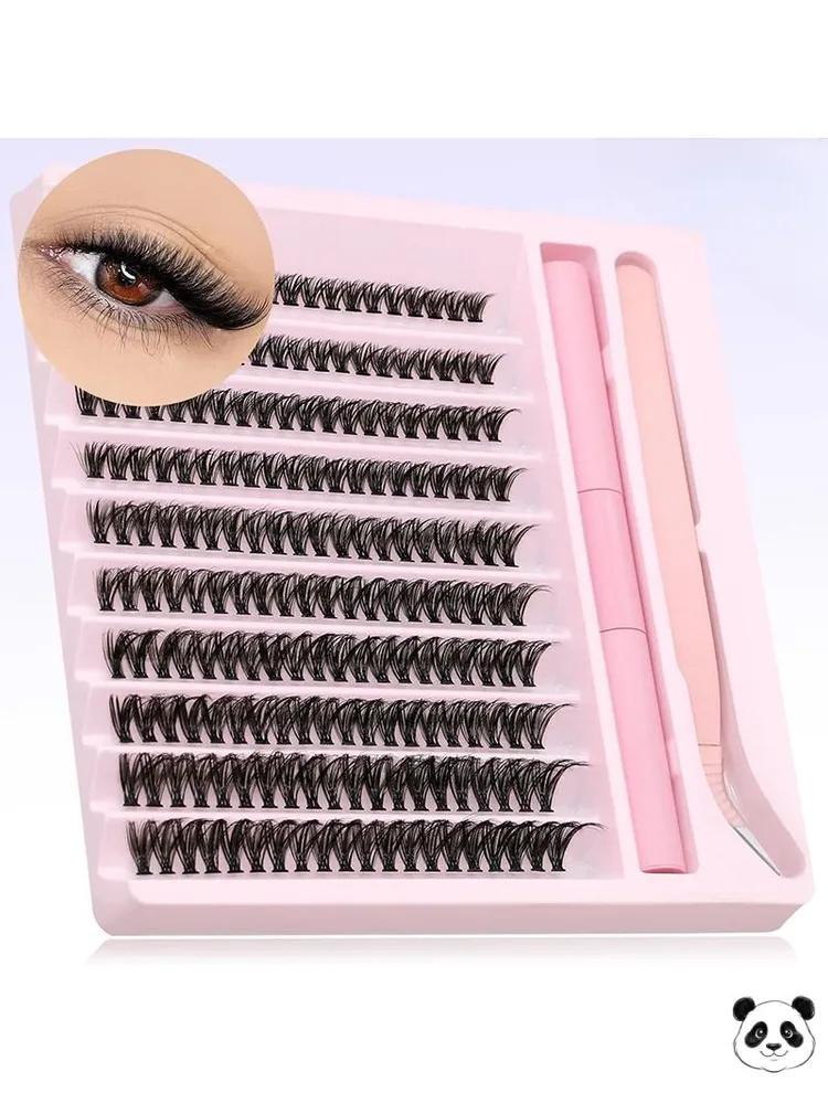 Individual Eyelash Extensions Kit with Tweezers and Adhesive Portable Set for Eyelash Application Professional Eyelash Tool Kit