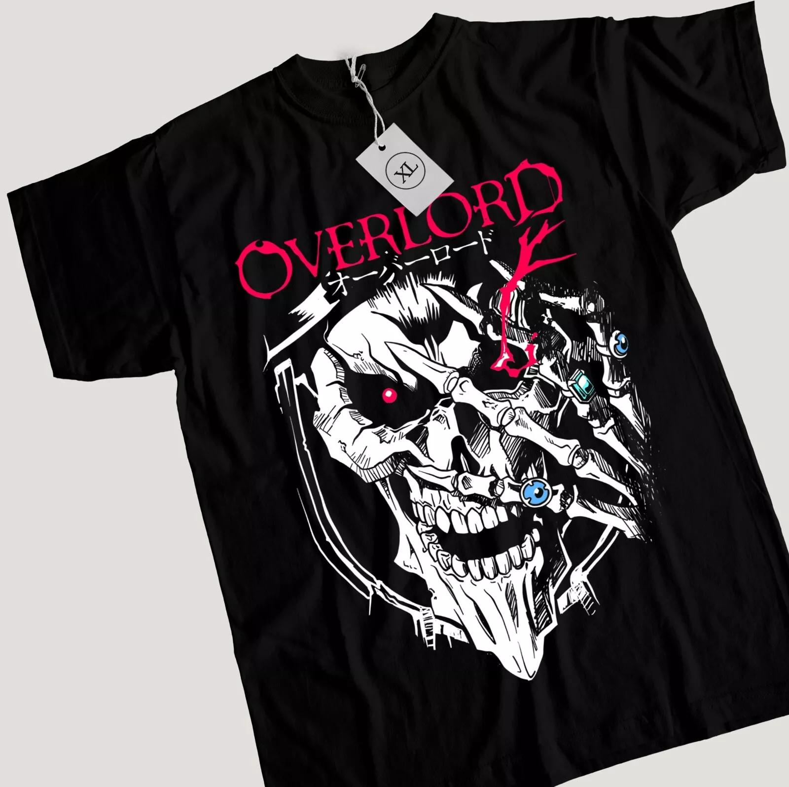 

Overlord Ainz T-shirt Ooal Gown Albedo Skull Anime Manga Gifts Shirt All Size 3XL