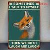 Funny Man Cave Metal Sign Sometimes I Talk To Myself Then We Both Laugh Vintage Tin Plaque Wall Decor