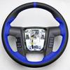 For Ford F150 SVT RAP Raptor F-150 2010-2016 Hand-stitched Full coverage Black Leather Car Steering Wheel protection Cover