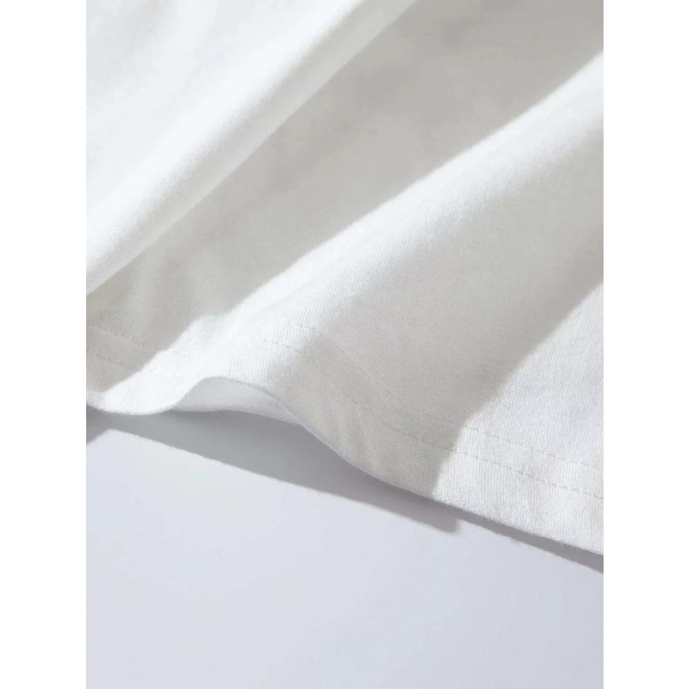 'Smile Mood' Print, Men's Casual Crew Neck Short-Sleeve Fashion Summer T-Shirts Tops, Men's Outfits Tee,Regular Oversize Tees