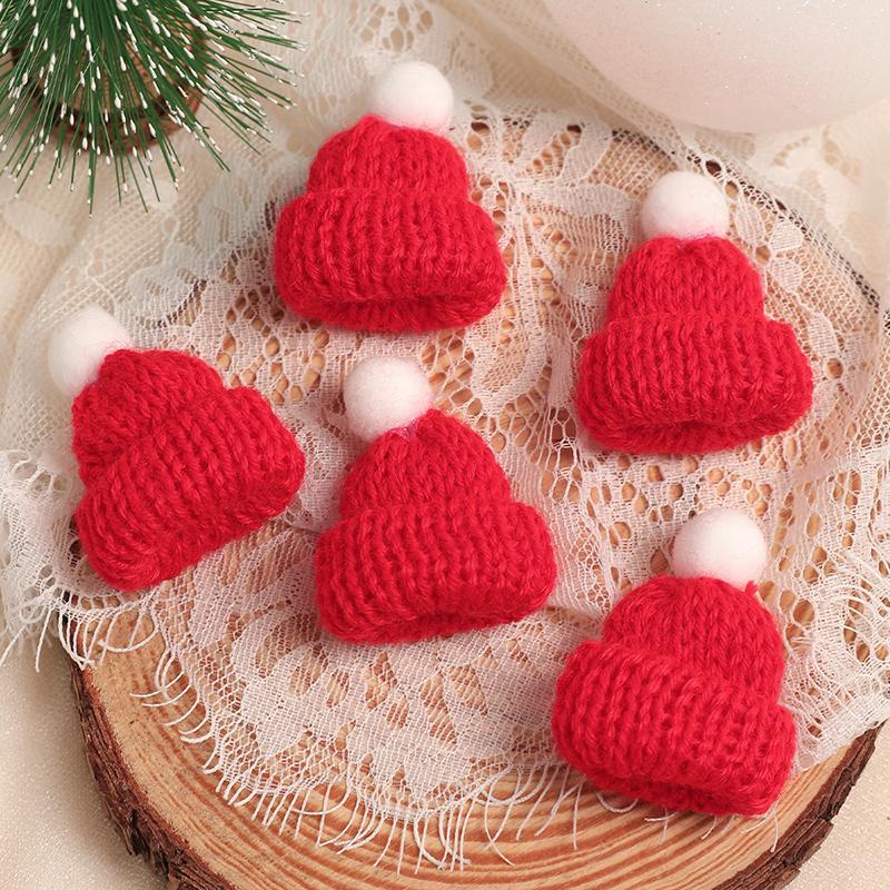 

5/10Pcs Christmas Decoration Mini Knitted Hat Scarf Christmas Knitted Decoration Winter Doll Clothing Accessories DIY Gift Decor As soon