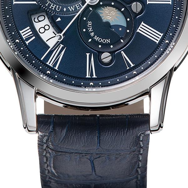 Orient Herren TRN-AK0004L (Orient Classic SONNE & MOND) Runde Uhr Blau Edelstahl Mehrzeiger Analog