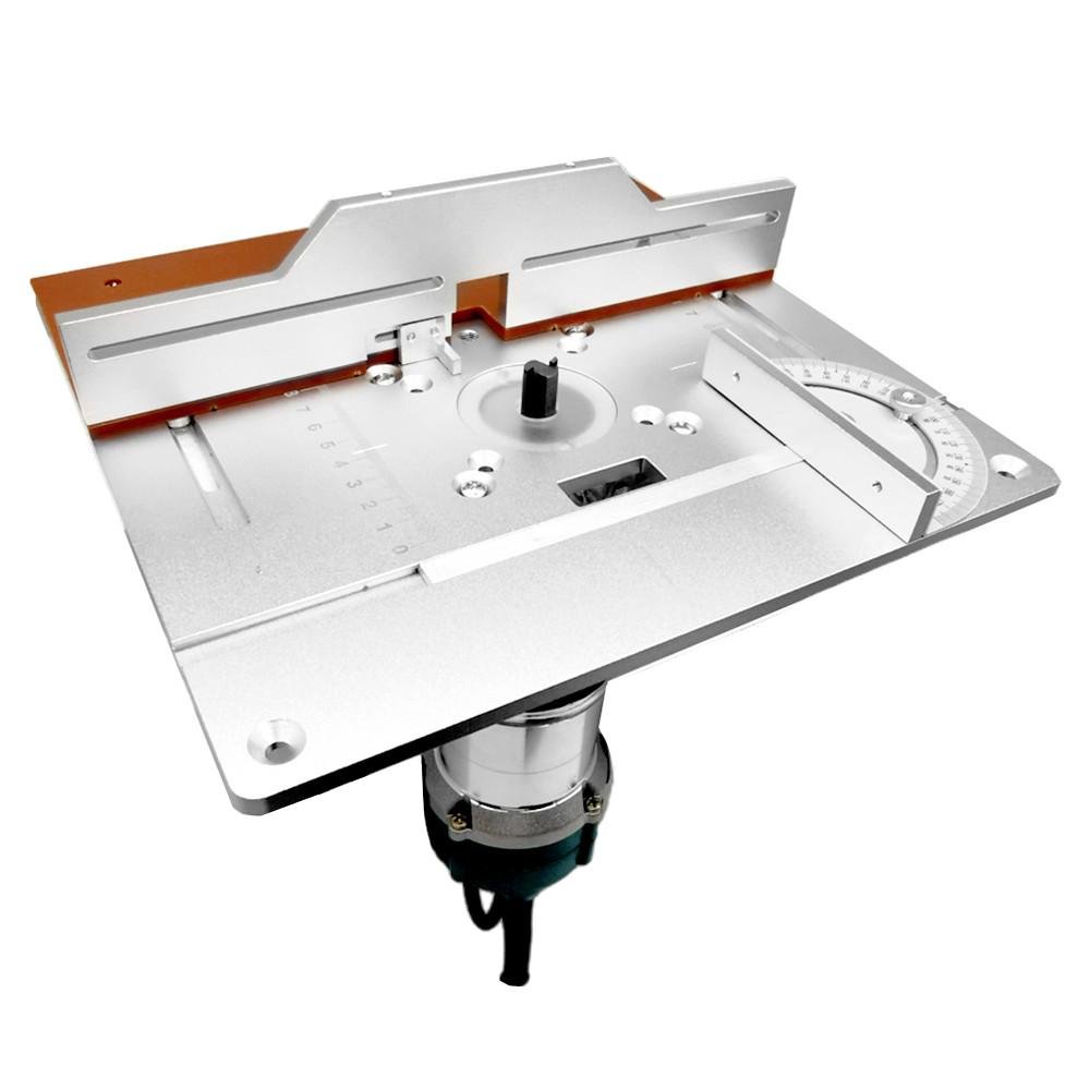 Wood Milling Flip Board W/ Sliding Fence Tenoning Stopper Block & Miter Gauge Guide Set - Woodworking Router Table Insert Plate