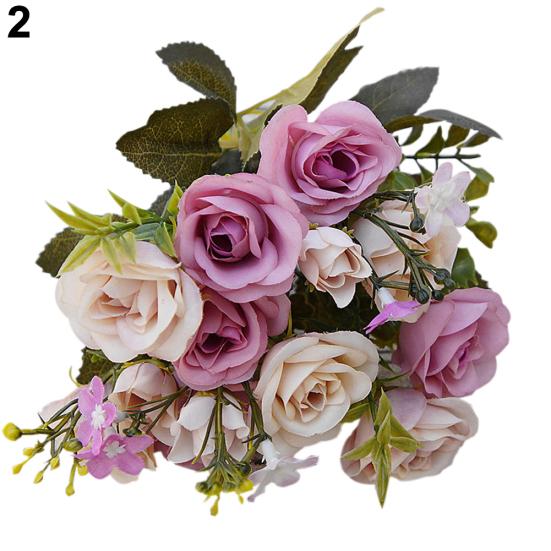 1 kytice 5 větví Umělá královská růže v evropském stylu Home Room Decor Flowers