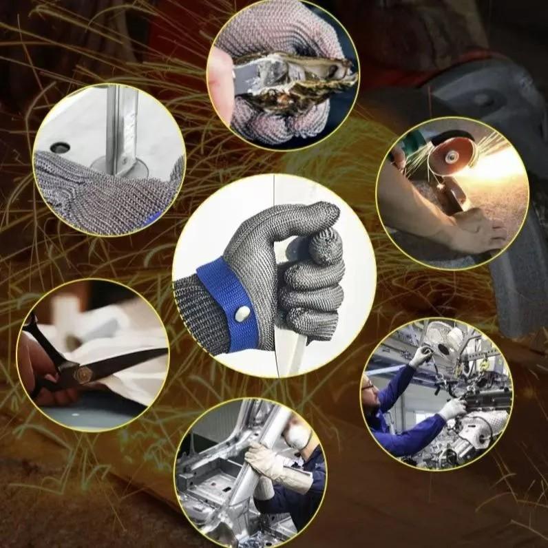 Safety Cut Proof Stab Resistant Stainless Steel Gloves Metal Mesh Butcher