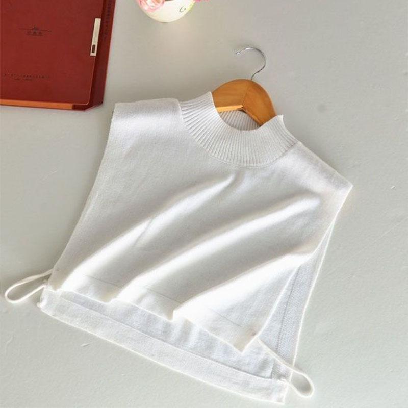 White Knitted Turtleneck Fake Collar Women Detachable Collars Winter False Collars Woman Black Removable Faux Col Half Shirt