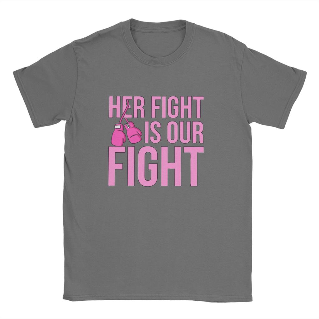 Fight Is Our Fight Breast Cancers  Men T Shirt  Casual Tee Shirt Short Sleeve Round Collar T-Shirt Cotton Summer Tops