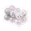 12-Piece 6cm Glitter Wave Christmas Ball Set for Tree and Ceiling Decoration