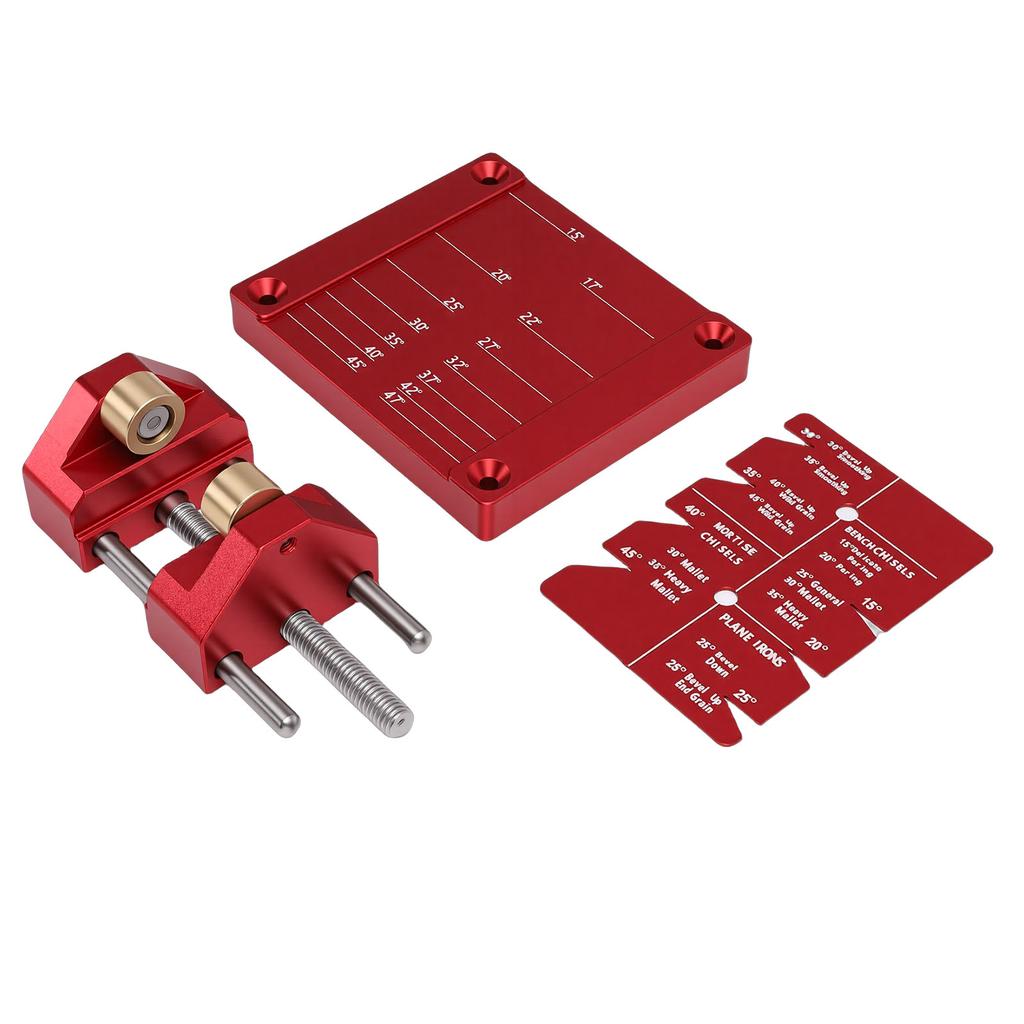Chisel Sharpening Angle Setter Easy Honing Guide System Adjustable 5 32 to 3 Inch Woodworking Tools Red