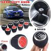 6 Speed Manual Leather Gear Stick Shift knob for Su=bar=u Impreza WRX STI 2009 2010 2011 2012 2013 2014 2015 2016 2017 2018 (Red-Down-R6)