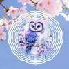 Colorful 2D Owl Wind Spinner Metal Garden Decor with Floral Design for Outdoor Patio Yard Decoration No Electricity Needed Durable Gift