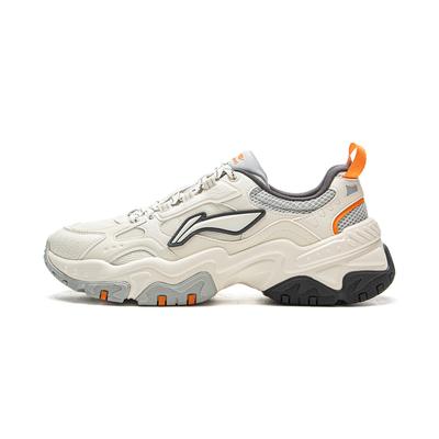 Li Ning Brown Sugar Cushioning Slip Resistant Abrasion Resistant Support Low Top Casual Shoes Men's White Gray AGCV367-1
