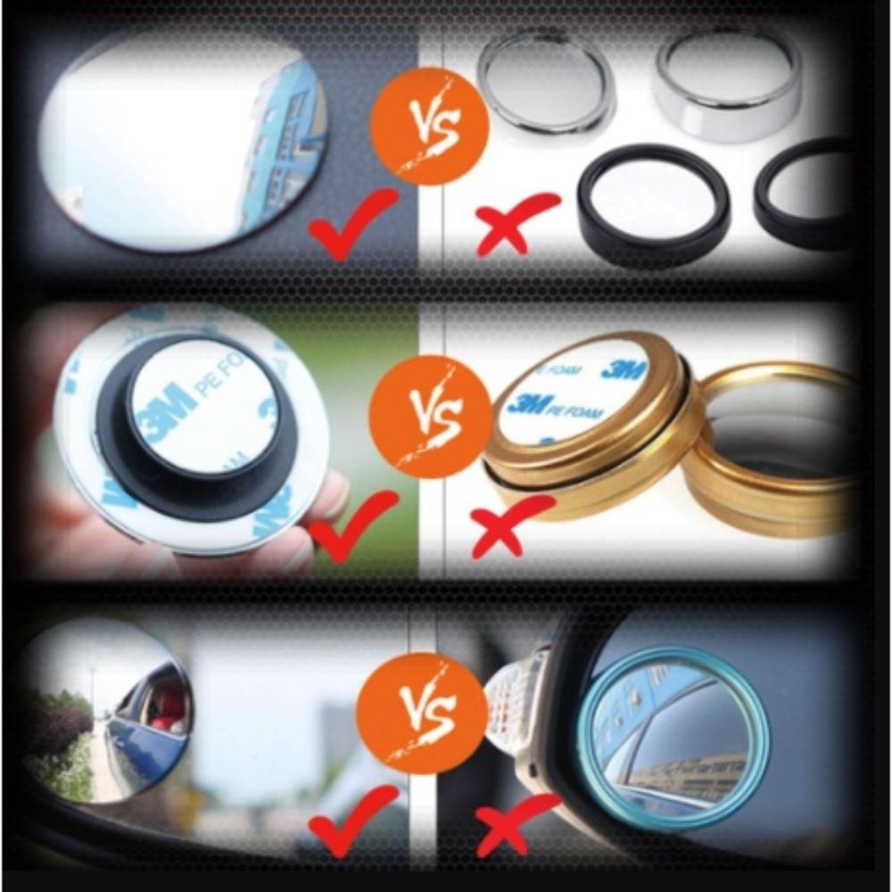 Espelho retrovisor de ponto cego de carro 360 graus, grande angular, ajustável, pequeno, redondo, espelho retrovisor auxiliar reverso, convexo