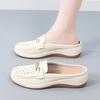 Ladies Platform Loafers Casual Elegant Leather Clog Slippers Backless Mules Women Thick Sole Sandals
