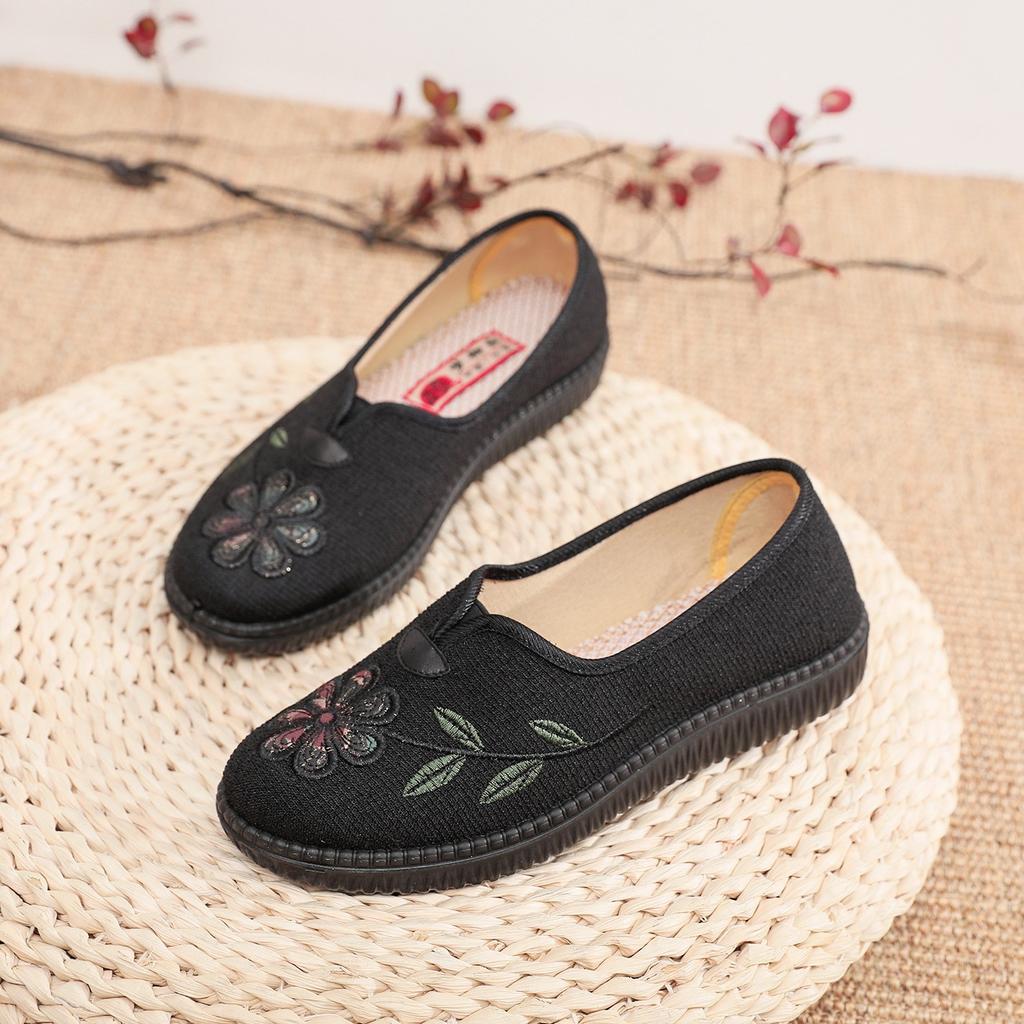 Neue Frühlings- und Herbstschuhe Stoffschuhe Damenschuhe Flacher Boden Leicht Bequem Weicher Boden Rutschfest Einzelne Schuhe