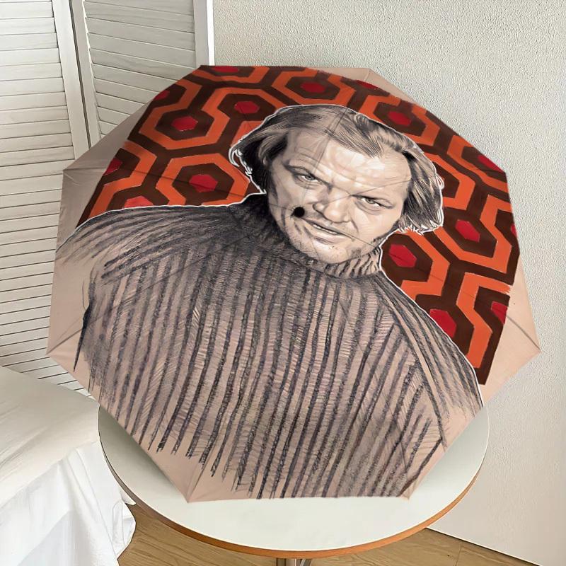 1pc carpet hotel Automatic Open/Close Umbrella Compact Folding Umbrella with 8-Rib Shaft lightweight esign, for Women/Men1214A