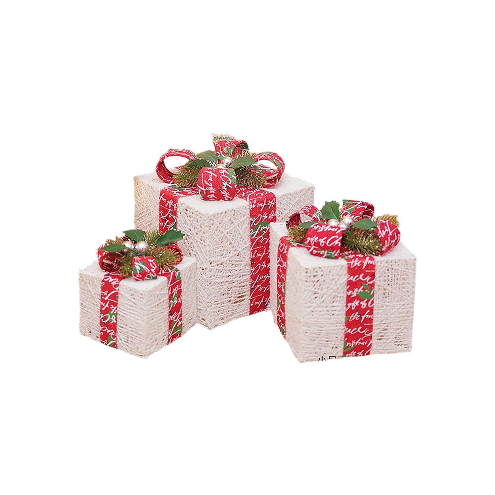 

Рождественские огни Подарочная коробка Украшение Набор из 3 штук One Size