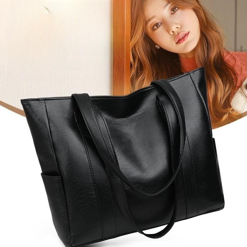Big Tote Bag For Women Pu Leather Large Capacity Handbag With Top Zip Closure For Daily Use