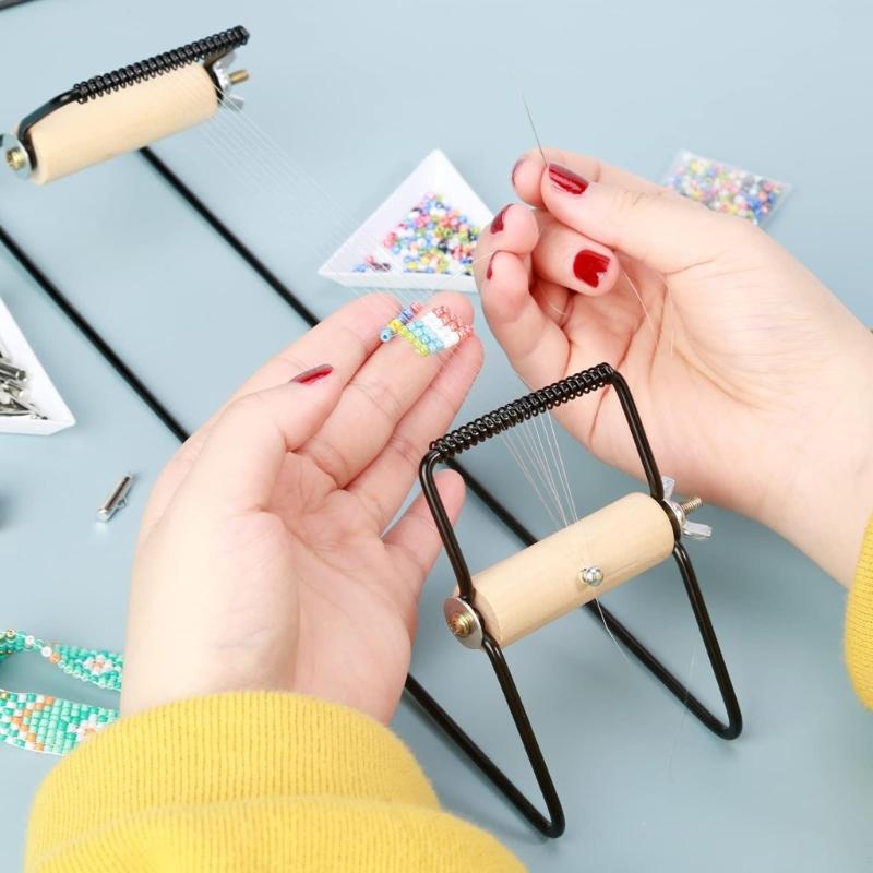 Beading Loom Jewelry Making Tool Bead Weaving Kit  Lightweight Knitting Machine for Creating Bracelets and Necklaces