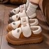 Velcro thickened non-slip cotton slippers fashion shoes bag heel cartoon warm home slippers winter