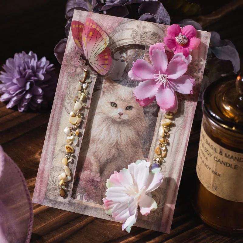 50pcs/pack Aesthetics Flowers Materials Paper Decor Scrapbooking Collage Stationery DIY Junk Journal Craft Light Paper