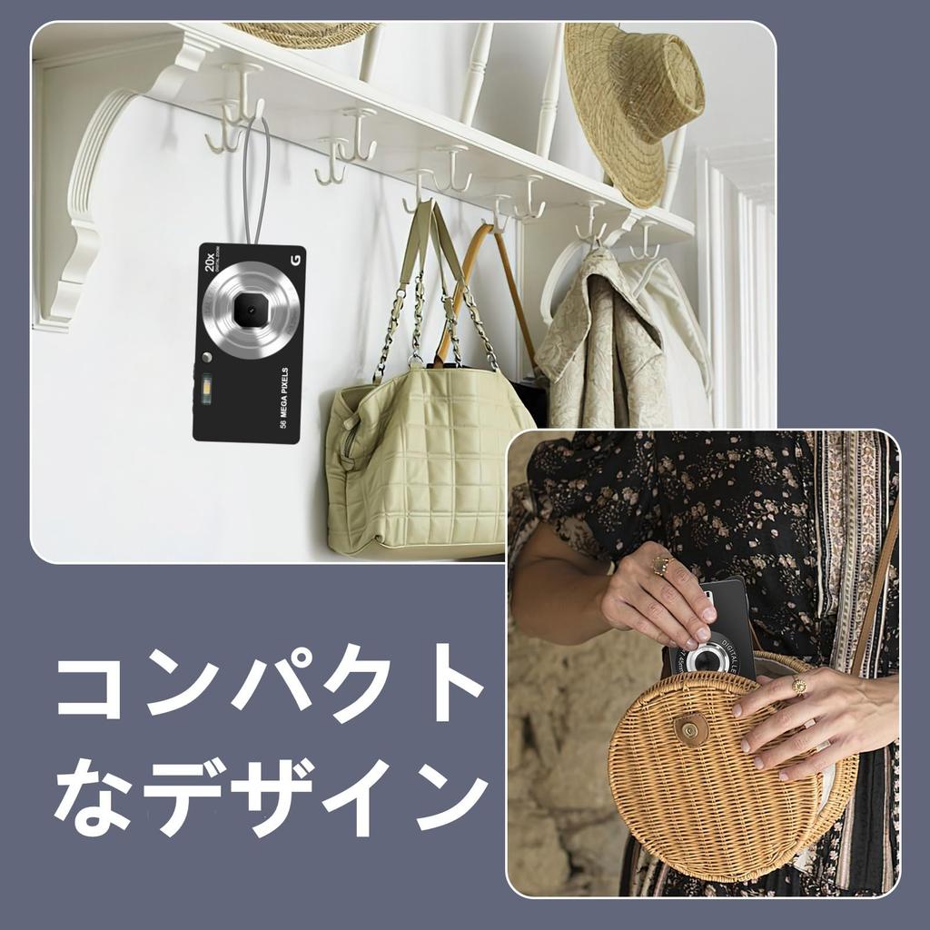 4K 56MP Kompakt-Digitalkamera mit AF 56MP 20x Digital Leichtgewichtige Tasche 4K Video Geburtstag Japanische Anleitung Unterstützt bis zu 128GB SD Ersatzteile