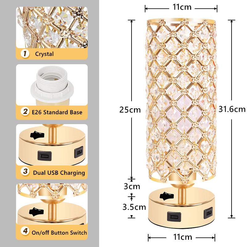 Crystal Hollow Carved Usb Table Lamp Home Bedside Desktop Decorative Night Light At Affordable S Free Real Reviews With Photos Joom Crystal Hollow Carved Usb Table, Living Room Table Lamps With Night Light In Base