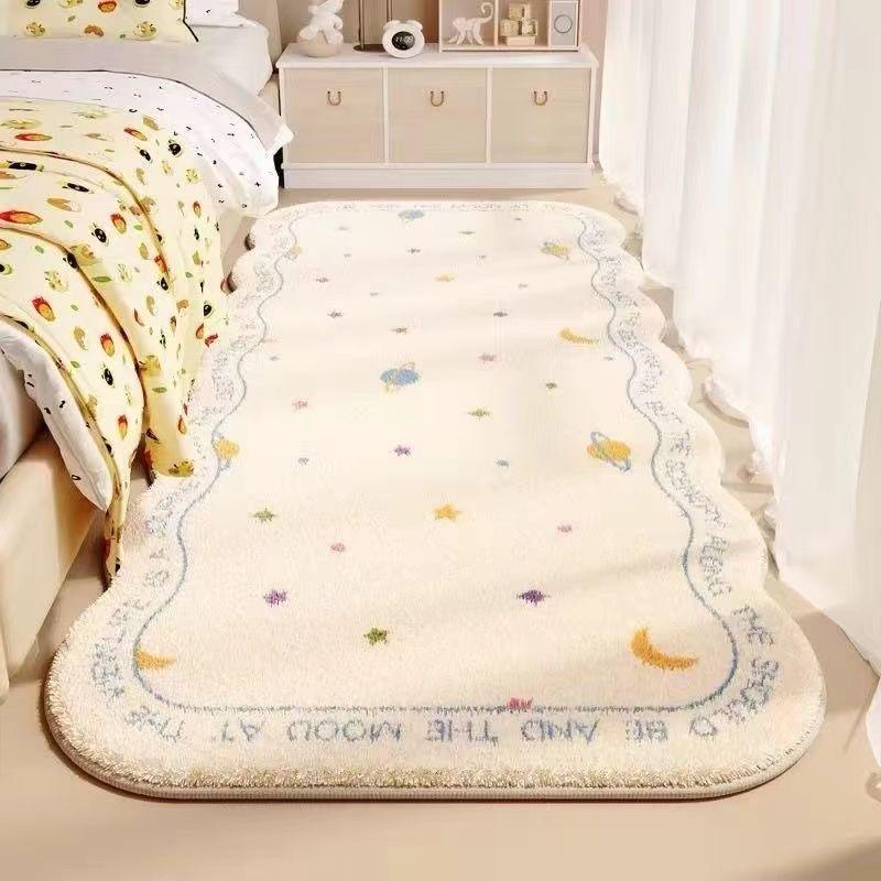 Bettvorleger Nordischer Teppich Zimmer Schlafzimmer Badezimmer Wohnzimmer Rutschfest Heimdekor Lange Bodenmatte