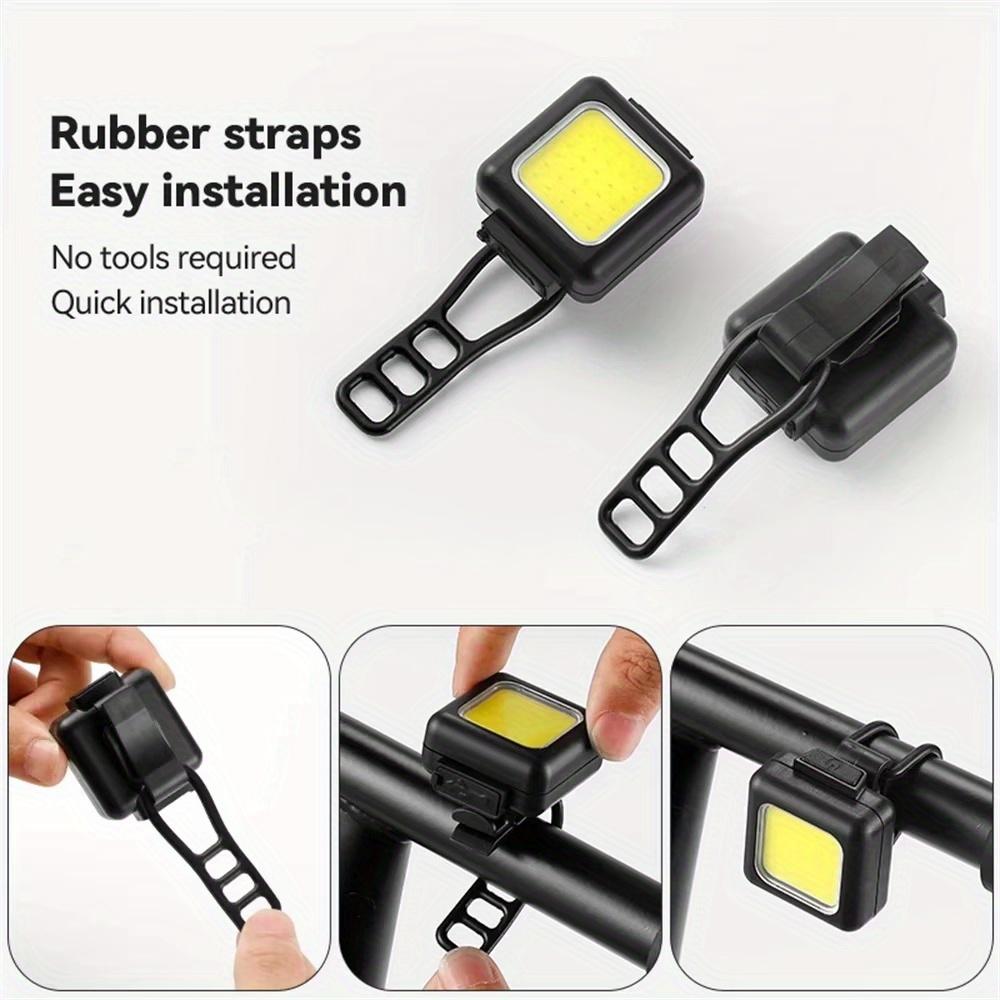 USB Rechargeable Bike Light Set, White Front & Red Rear LED Bicycle Lights, Portable Safety Flashlight for Cycling