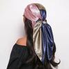 Large Square Vintage Summer Polyester Headscarf New Fashionable Hair Tie Geometric Lines Matching Colors Traditional Scarf Shawl