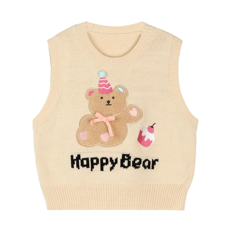 LUSON Okids Girls  Patterned Sweater Vest 90