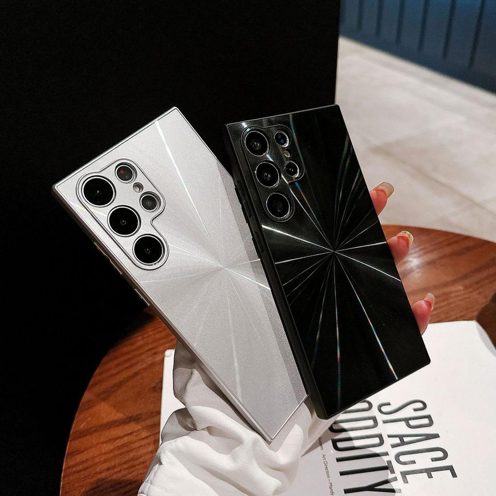 Samsung S25ultra Colorful Aurora CD Pattern Mobile Phone Case Laser S24u Advanced S23 Niche Anti Fall A54