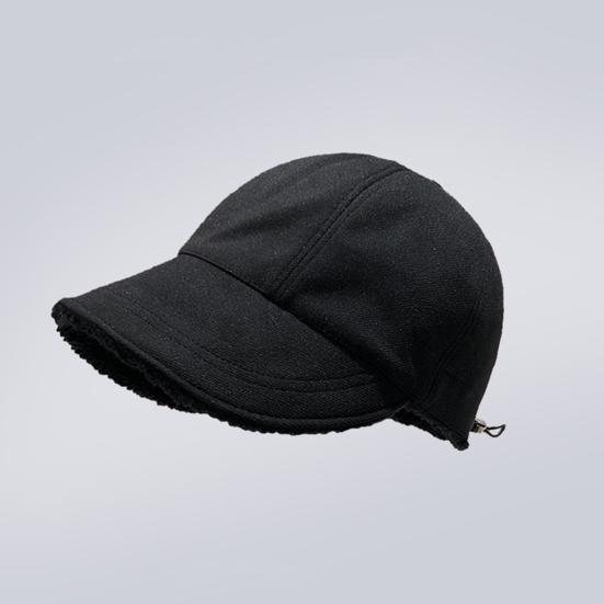 Baseball Hat Solid Color Velvet Lining Adjustable Women Hat Ear Protection Design Outdoor Winter Hat
