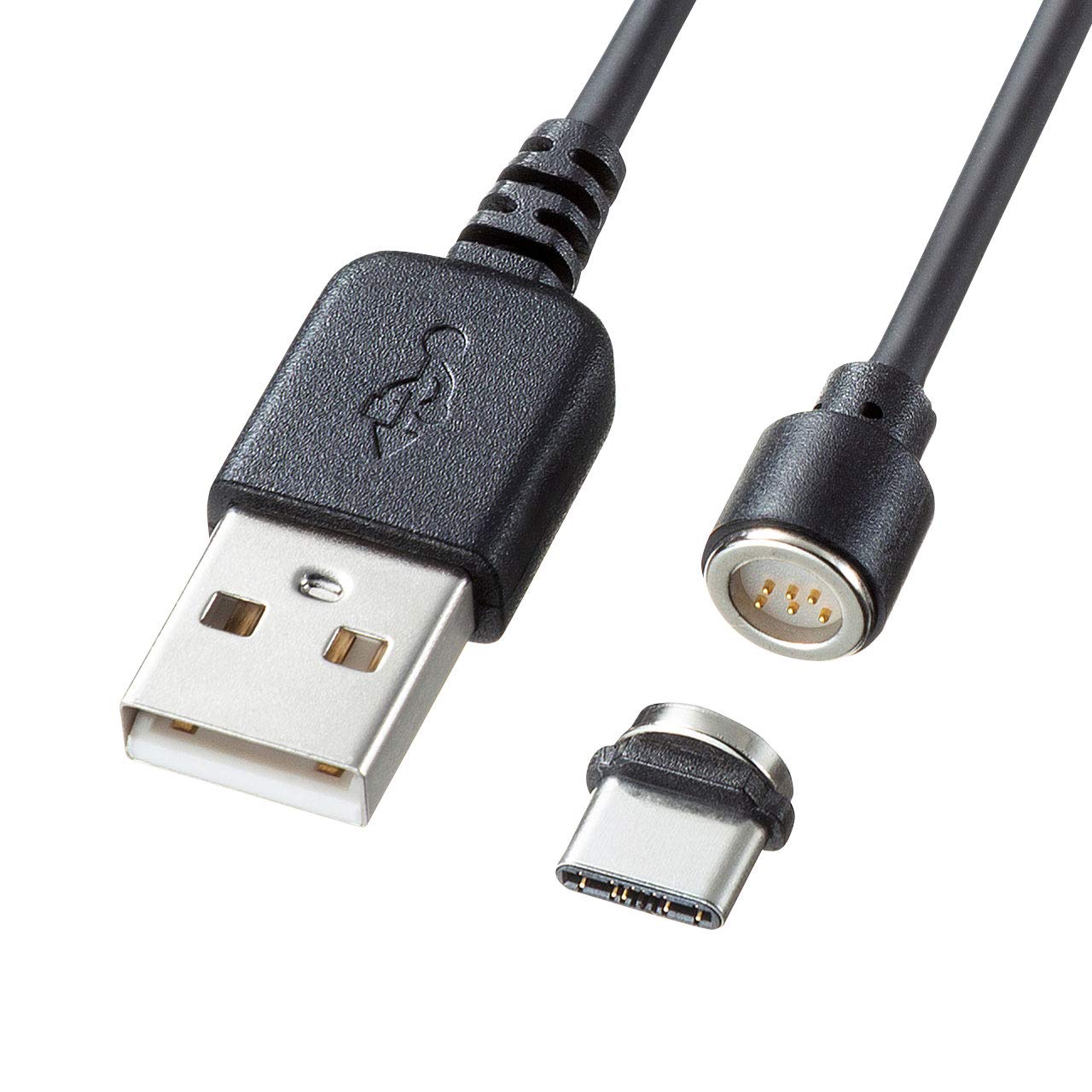 

Sanwa Supply Magnet Detachable USB Cable Type-C (Data & Charging), 1m, KU-MGDCA1 чёрный