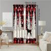 2Pcs Christmas Snowflake Window Curtains For Living Room Bedroom Holiday Atmosphere Decoration Rod Pocket Design Privacy