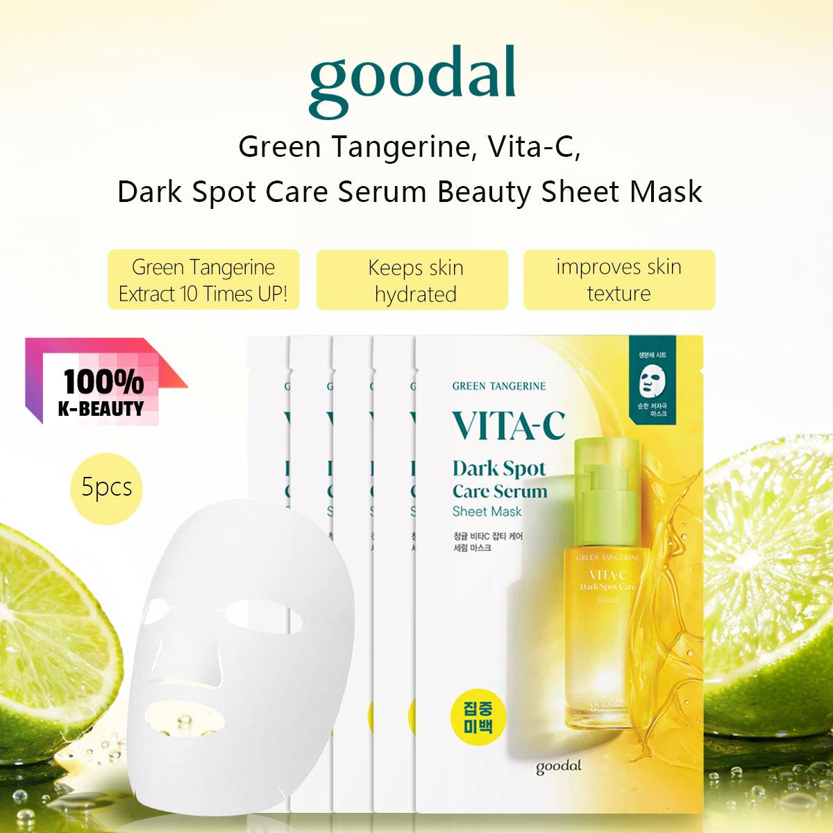 

GOODAL Green Tangerine, Vita-C,Dark Spot Care Serum Beauty Sheet Mask 28g*5/0.98 oz*5 28g*5/0.98 oz*5