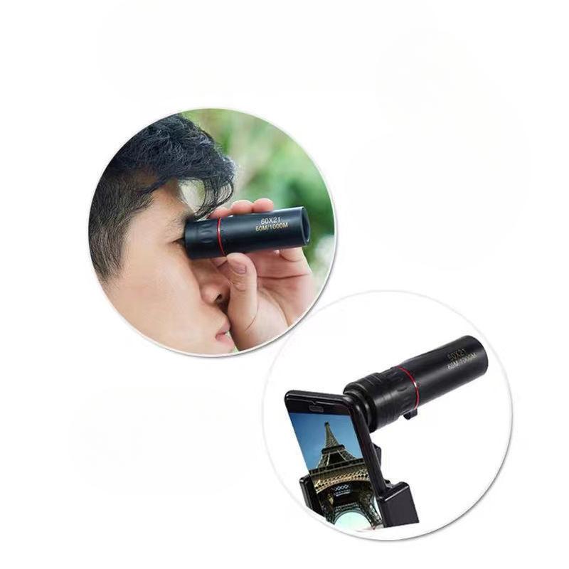 2000x25 HD Monocular Telescope Mini Portable Mobile Phone Telescope with Holder Outdoor Camping Hunting Birdwatching Telescopes+Phone Holder