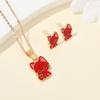 Unique Cats Necklace with Matching Earrings Alloy Texture Fashion Ear Studs Great for Casual and Various Occasions