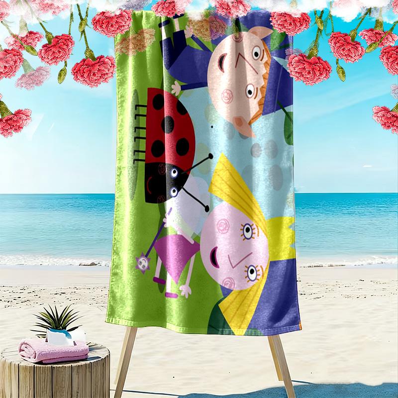 Books and Ben & Holly's Little Kingdom 2D Flat Print Beach Towel, Large Soft Quick Dry Towel for Beach Camping Swimming.NSTJ0928402