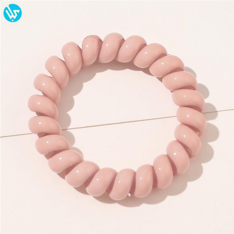 Women Spring Hair Ties Elastic Hair Band Custom Ponytail Holder Telephone Line Phone Cord Hair Ring