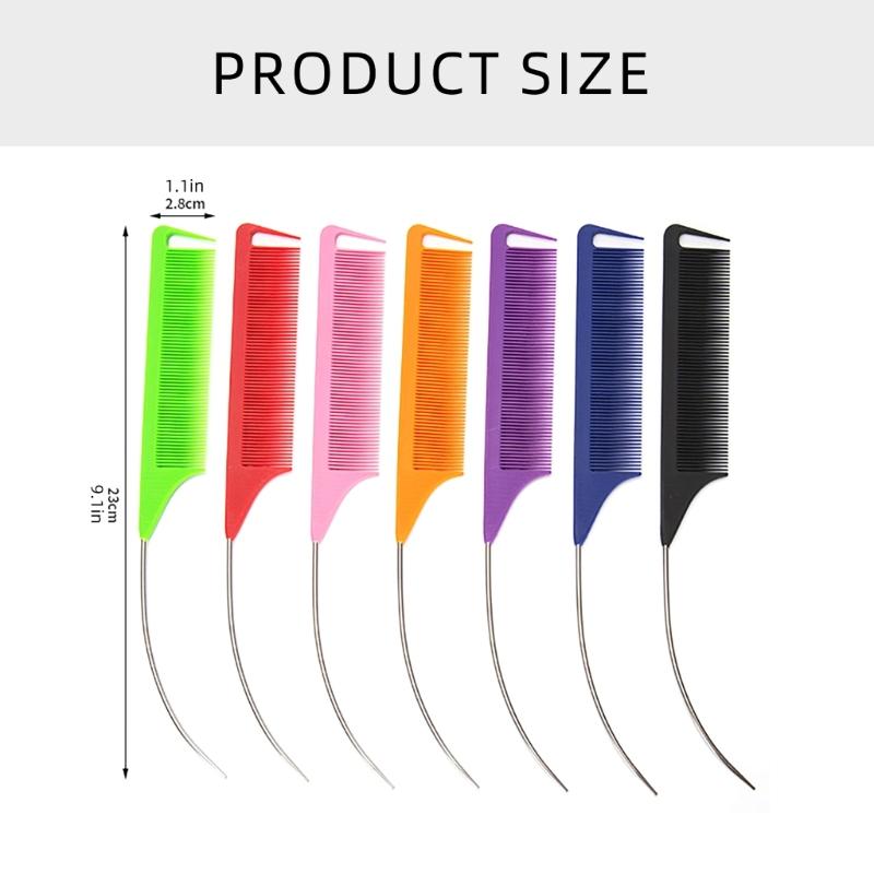 Professional Hair Parting Combs Carbon Fiber Pin Tail Combs With Metal Pin For Salon Styling Hairdressing Comb