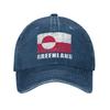 Grönland Flagge Grunge Länderflagge Grönland Lässige Baseballkappe Tennis Skate Trucker-Kappe Frühling Damen Unisex Y2k Snapback-Kappe