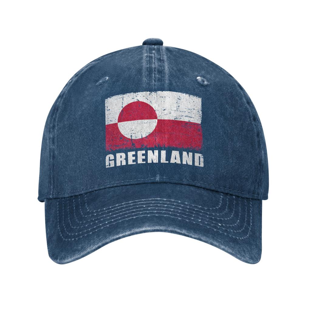 Grönland Flagge Grunge Länderflagge Grönland Lässige Baseballkappe Tennis Skate Trucker-Kappe Frühling Damen Unisex Y2k Snapback-Kappe