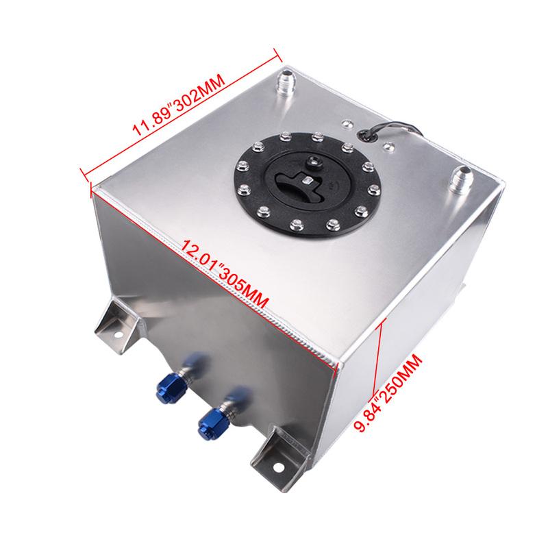 RASTP-High Quality Aluminum Universal 20L Oil Tank Mirror Polish Fuel Cell with Cap/Foam Inside with Sensor Fuel Tanks RS-OCC040